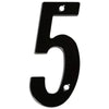 National Hardware 4 in.   Black Die-Cast Zinc Screw-On Number 5 1 pc (Pack of 5)