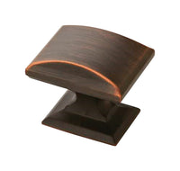 Amerock  Candler Collection  Rectangle  Cabinet Knob  1-1/4 in. Dia. 1-1/8 in. Oil Rubbed Bronze  1 pk