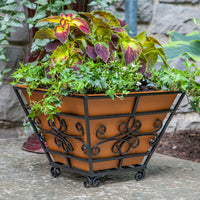 Panacea 14 in. W Steel Traditional Planter Black (Pack of 4)