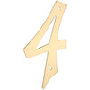 National Hardware  4 in. Gold  Brass  Screw-On  Number  4  1 pc. (Pack of 5)