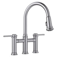 Blanco Empressa Bridge Faucet Pull Down 1.5 GPM - PVD Steel