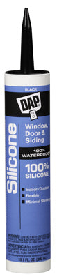 DAP Window, Door & Siding Black Silicone Waterproof Sealant 9.8 oz. (Pack of 12)