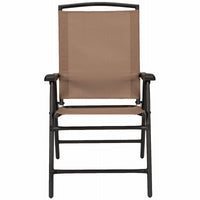 Sunny Isles Steel Folding Chair, Sling Fabric, Mocha