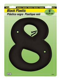 Hy-Ko 6 in. Black Plastic Number 8 Mounting Screws 1 pc. (Pack of 5)