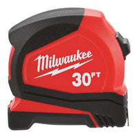 Milwaukee  30 ft. L x 1.65 in. W Compact  Tape Measure  Red  1 pk