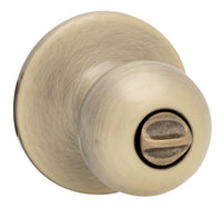 Kwikset  Polo  Antique Brass  Steel  Privacy Knob  3  Right or Left Handed