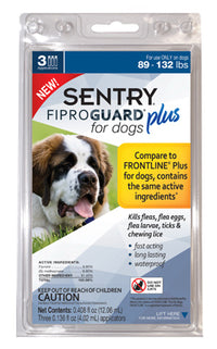 Fiproguard Plus Flea & Tick Squeeze On, 89-132-Lb. Dogs, 3-Pk.