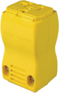 Self Hinged Connector, 2-Pole, 3-Wire Grounding, Yellow, NEMA 5-20R, 20-Amp, 125-Volt