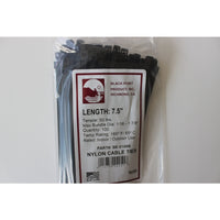 Black Point Products 7.5 in. L Black Cable Tie 100 pk