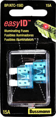 Easy ID Illuminated Blade Auto Fuse, 2-Pk., 15A