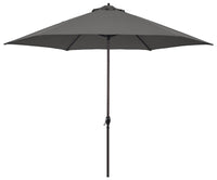 Deluxe Patio market Umbrella, Charcoal Fabric/Aluminum Pole, 11-Ft.