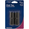 Softtouch Rubber Table/Chair Leg Tip Black Round 3/4 in. W X 3/4 in. L 4 pk