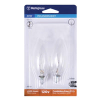 Westinghouse 40 watts BA9.5 Decorative Incandescent Bulb E12 (Candelabra) Warm White 2 pk (Pack of 10)