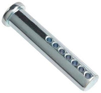 4 Pack, 1/4 x 2-In., Clear Zinc Plated, Adjustable Clevis Pin, Multiple Holes, Cut Off Excess Length If Needed.