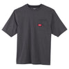 Milwaukee XL Short Sleeve Men's Round Neck Gray Heavy Duty Pocket Tee Shirt