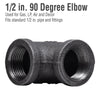 Pipe Decor 1/2 in. FPT  T X 1/2 in. D FPT  Black Iron 1 1/4 in. L 90 Degree Elbow