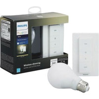 Philips Hue A19 E26 (Medium) LED Smart Wireless Dimming Kit Warm White 60 W 2 pk