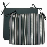 Patio Premiere Seat Cushion, Stripes Reverse to Solid, 18 x 15 x 3.5-In. (Pack of 6)