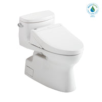 TOTO® WASHLET+® Carolina® II One-Piece Elongated 1.28 GPF Toilet and WASHLET+® C5 Bidet Seat, Cotton White - MW6443084CEFG#01