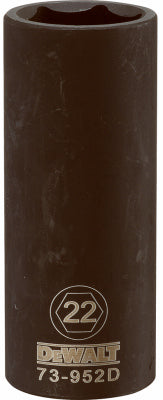 Metric Deep Impact Socket, 6-Point, Black Oxide, 1/2-In. Drive, 22mm