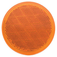 Trailer Reflector, Amber, Adhesive, 3-3/16-In.