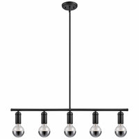 5-Light Linear Pendant, Matte Black