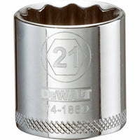 Metric Shallow Socket, 12-Point, 3/8-In. Drive, 21mm