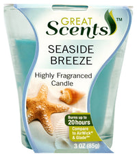 Fragranced Candle, Seaside Breeze, 3-oz. (Pack of 12)