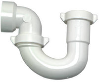 Lavatory/Kitchen Wall Drain Trap With Nuts & Washers, White Plastic