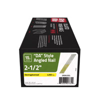 Grip-Rite 2-1/2 in. 15 Ga. Angled Strip DA Finish Nails Smooth Shank 4000 pk