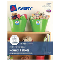 Avery 2 in. W Round White Labels 1 pk