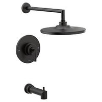 Matte black Posi-Temp(R) tub/shower