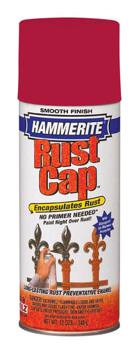 Hammerite Rust Cap Smooth Bright Red Enamel Finish Spray 12 oz. (Pack of 6)