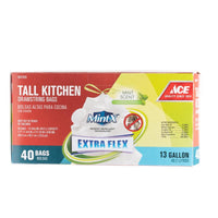 Ace Mint-X 13 gal Mint Scent Kitchen Trash Bags Drawstring 40 pk (Pack of 6)