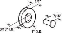 Prime-Line  1 in. Dia. x 7/32 in. L Mill  Steel  Roller  2 pk