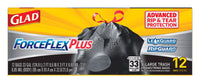 Glad  ForceFlex Plus  33 gal. Trash Bags  Drawstring  12 pk