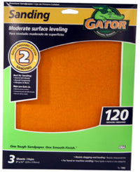 Sandpaper Sheet, 120-Grit, 9 x 11-In., 3-Pk.