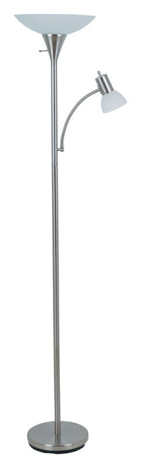 Living Accents  71 in. Brushed  Nickel  Torchiere Floor Lamp