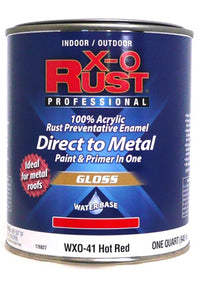 Enamel Paint, Gloss, Hot Red, Interior/Exterior, 1-Qt.