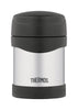 Thermos Black/Silver Stainless Steel Round Vacuum Insulated Food Jar 10 oz.