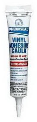 Phenoseal Vinyl Caulk, White, 6-oz.