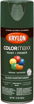 Krylon ColorMaxx Gloss Hunter Green Paint + Primer Spray Paint 12 oz (Pack of 6)