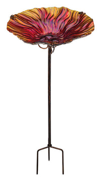 Regal Art & Gift Glass/Metal 25 in. Bird Bath with Stake (Pack of 6)