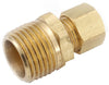 Anderson Metals  3/8 in. Compression   x 1/2 in. Dia. MIP  Brass  Connector