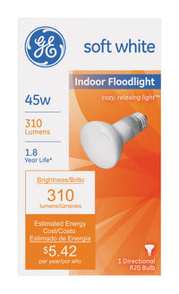 GE 45 watt R20 Floodlight Incandescent Bulb E26 (Medium) Soft White 1 pk