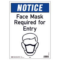 Hy-Ko English White Mask Needed Sign 10 in. H x 14 in. W (Pack of 5)