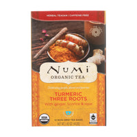 Numi Tea - Organic - Turmeric - Three Roots - 12 Bags - Case of 6