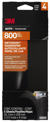 Sandpaper, Automotive, 800 Grit, 3-2/3 x 9-In., 5-Pk.