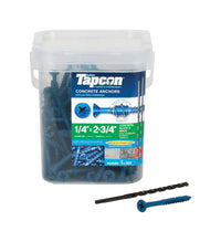 Tapcon 1/4 in. D X 2-3/4 in. L Steel Flat Head Concrete Screw Anchor 150 pk