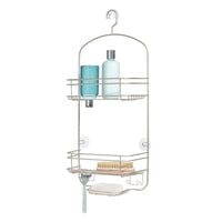 iDesign Weston 24.2 in. H X 4.5 in. W X 10.4 in. L Satin Silver Shower Caddy